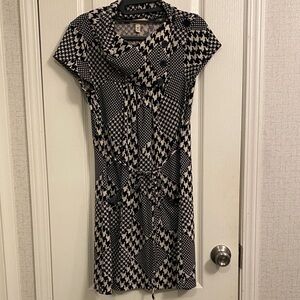 Speechless Black and White Patterned Mini Dress